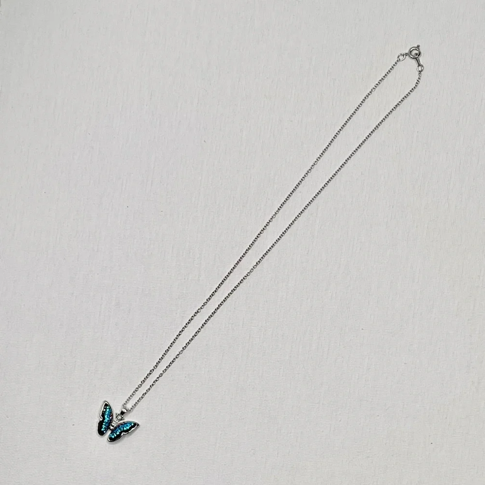 Crystal Butterfly Pendant Necklace - Picture 8 of 11